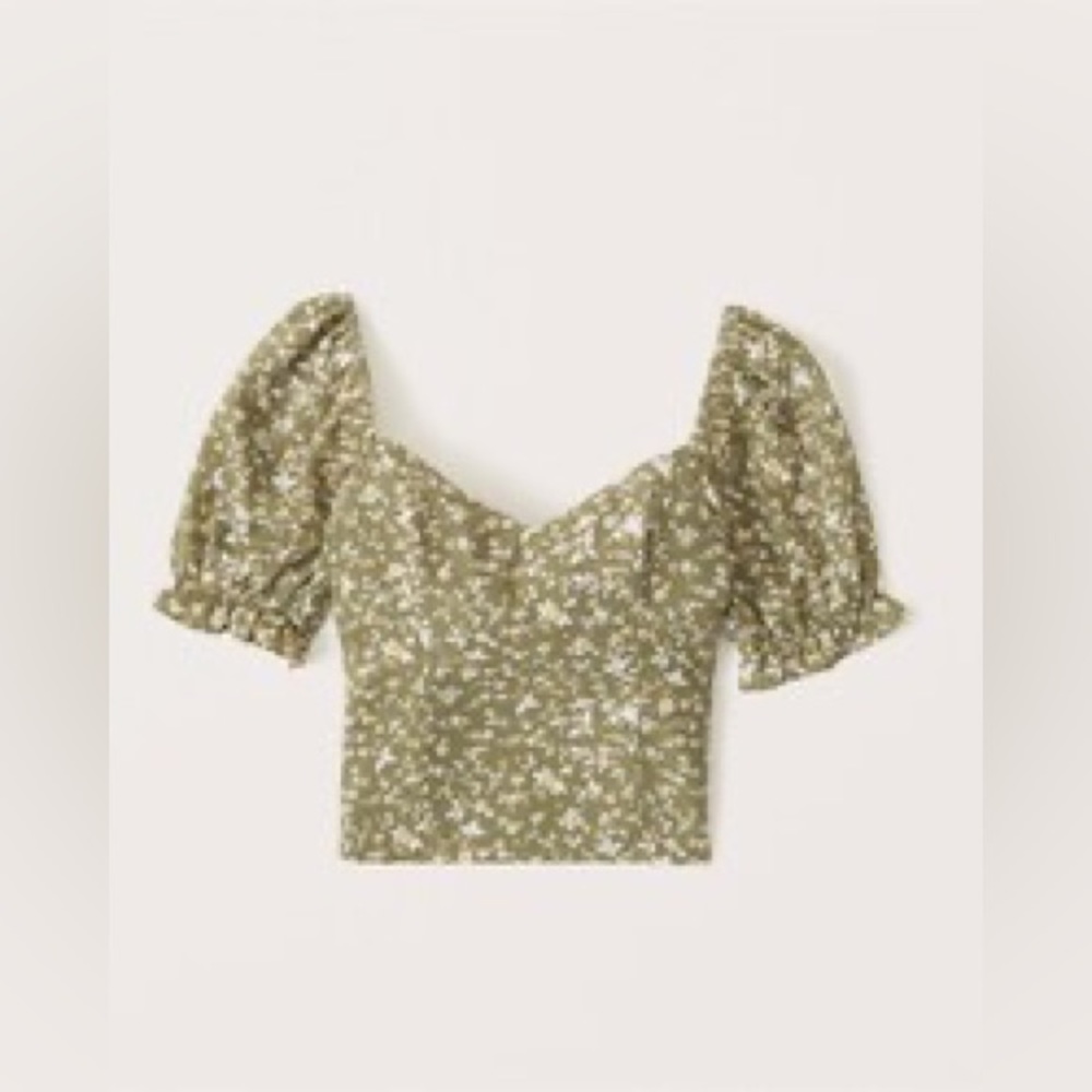 Abercrombie green floral blouse